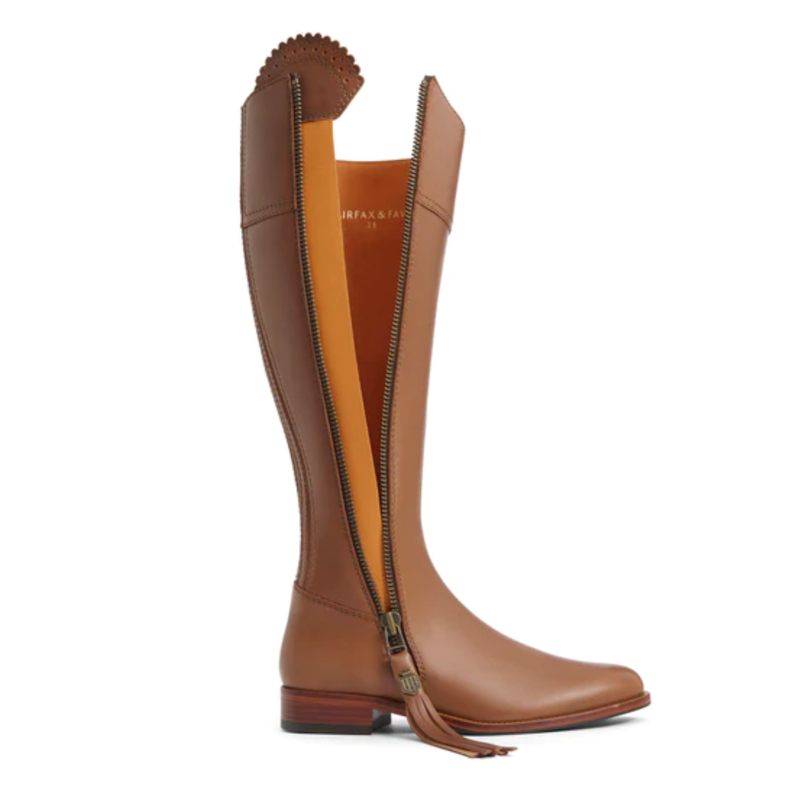 Fairfax and Favor Flat Regina Leather Boot - Tan-1